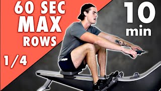 60Second Max Effort Progressive HIIT Rowing Workout 1 of 4 [upl. by Carhart]