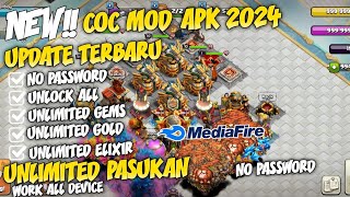 COC MOD APK TERBARU 2024  UNLIMITED PASUKAN  NO PASSWORD [upl. by Morie]