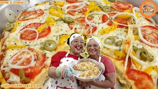 FAÇA DIETA COMENDO 🍕 Pizza Incrível sem Farinha de Trigo massa proteica de pizza fácil e rápida [upl. by Akehsyt]