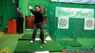 Biokinetic Golf Swing Theory  1st offseason attempt winter club 1 iron hybrid Wishon 321LI [upl. by Aieken]