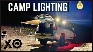 CAMP LIGHTING SETUP  What works for me  12V and Battery  Permanent and portable  Lighting ideas [upl. by Mazman]