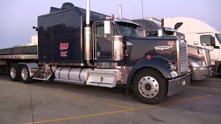 Black Kenworth W900 With Big Sleeper At Iowa 80 Truck Stop [upl. by Diena]