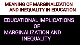 Educational implications of marginalization and inequality in Indian societyBED notes in Hindi [upl. by Einnep]