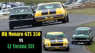 Great Race HQ Monaro GTS vs LJ Torana XU1 Race 5 Group N Historics Touring cars Baskerville 2024 [upl. by Janella]