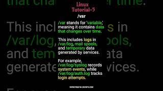 Linux Tutorials 5 var Directory Explained preethidevops LinuxBasics LinuxFileManagement [upl. by Alberik793]