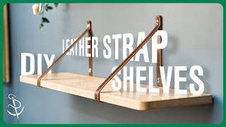 How to Make a Floating Shelf with Leather Straps [upl. by Neff]