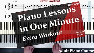 Piano Lessons in One Minute Lesson 9a Extra Workout [upl. by Akanke]