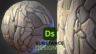 Stylized Fantasy Rock Cliff  Substance 3D Designer [upl. by Mahon41]