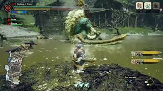 MH Rise  Zinogre vs Anjanath turf war [upl. by Arat790]