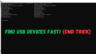 Find USB Devices FAST CMD Trick [upl. by Isobel]