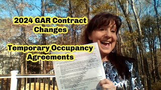 2024 GAR Contract Changes  Temporary Occupancy Agreements newGARcontracts [upl. by Annawik636]