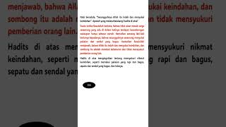 Sebab periwayatan hadits ttg menyukai keindahan shorts ngajionline quran hadits indah 784 [upl. by Azeria]