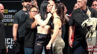 UFC 306 Irena Aldana vs Norma Dumont Weigh in Face Off [upl. by Alamap]