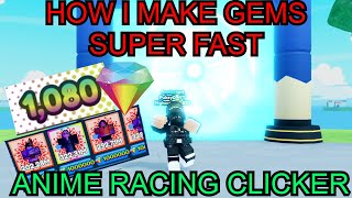 HOW I MAKE GEMS SUPER QUICK Black Clover Race  Anime Racing Clicker [upl. by Anoy351]