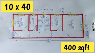 10 by 40 SMALL HOUSE PLAN DESIGN ll 400 SQFT HOUSE DRAWING ll 10x40 GHAR KA NAKSHA [upl. by Holmes804]