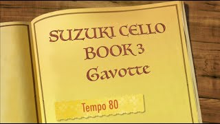 Gavotte  Suzuki Cello Book 3  Tempo 80 Piano Accompaniment [upl. by Cristina]