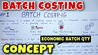 1 Batch Costing  EBQ  Concept  BCOM  CMA  CA INTER  By Saheb Academy [upl. by Rehpotsirc]