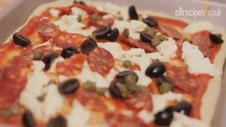 How to make bread machine pizza base video  Allrecipescouk [upl. by Rramo]