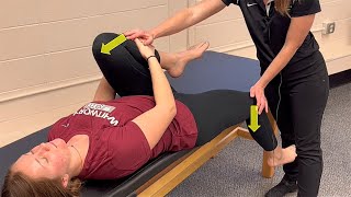 Gaenslens Test Whitworth Athletic Training [upl. by Oicanata]