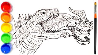 How to draw Godzilla vs King Ghidorah Godzilla x Kong  King Gidorah Last Fight [upl. by Shevlo]