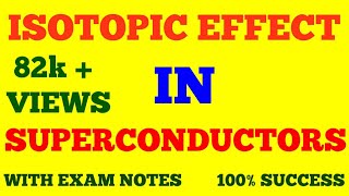 ISOTOPIC EFFECT IN SUPERCONDUCTORS  ISOTOPE EFFECT  WITH EXAM NOTES [upl. by Clayson]