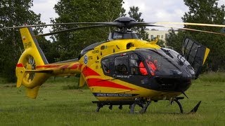 Helikopter medyczny lądował w Rumi Lotnicze Pogotowie Ratunkowe w akcji LPR 112 Rumia [upl. by Ahsineg]