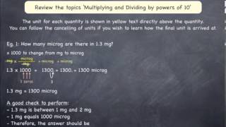 Converting between micrograms mg g and kg Examples Part 1 [upl. by Alten896]