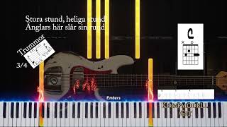 Stilla Natt GDur  Tutorial quotTrummor Bas Git Pianoquot [upl. by Sessilu]