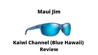 Maui Jim Kaiwi Channel Blue Hawaii Polarized Wrap Sunglasses Review [upl. by Annauqal]