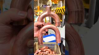 Copper Distribution Pipe Forming Process Making a Y Joint Tee hvac [upl. by Reider]