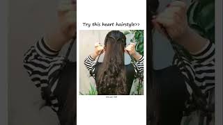 Try this heart hairstyle ♥hairstyle aesthetic tutorial hair shorts trending yt reels fypシ゚ [upl. by Saw297]