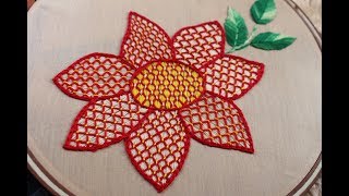 Hand Embroidery Designs  Lattice work  Stitch and Flower161 [upl. by Postman]