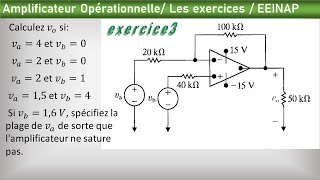 amplificateur opérationnelle exercice 3 en arabe [upl. by Vincentia]