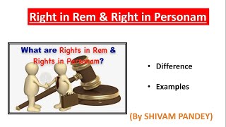 Right in rem  Right in Personam  Difference  Legal Reasoning  CLAT  DU LLB  LAW [upl. by Asaeret]