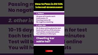 SOL DU 1st semester internal assessment  How to pass internal assessment  DU SOL internal exam [upl. by Matthaus]