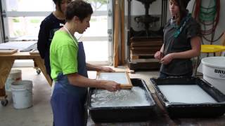 Making watermarks in hand papermaking [upl. by Gilburt]