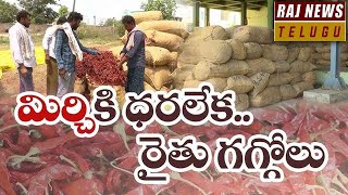 భారీగా పడిపోయిన మిర్చి ధర  Mirchi Rates Falls Down  Raj news [upl. by Pinzler26]