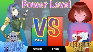 GlitchTale Amber vs GlitchTale Frisk Power Level [upl. by Hermine636]