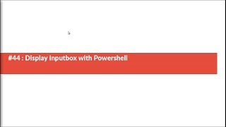 44  Display Inputbox with PowerShell [upl. by Carlynne]