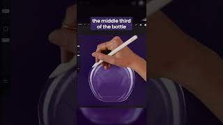 The easiest way to DRAW a GLASS bottle learn digitalart [upl. by Nos]