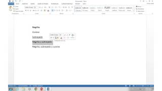 APLICAR NEGRITA CURSIVA Y SUBRAYADO EN WORD [upl. by Roede]