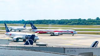 HIGH TRAFFIC Planespotting WARSAW Airport  LIVE ATC [upl. by Ybbil]