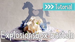 Baby Explosionsbox basteln  Anleitung DEUTSCH  Geld verpacken  Tutorial  Geschenk zur Geburt [upl. by Alphonse]