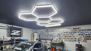 AMAZON Hexagon Garage LED 7k Light Installation  Makeover Part 2 [upl. by Efioa742]