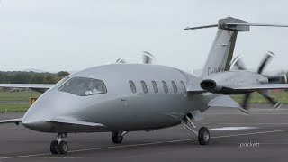 Piaggio Avanti P180 DINKY  Close upShut downStart upTake off  Gloucestershire Airport [upl. by Blumenthal]