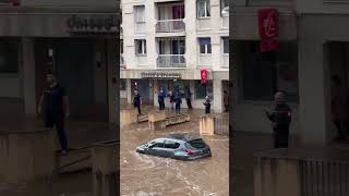 Severe flooding in Annonay due to heavy rains [upl. by Vassili]