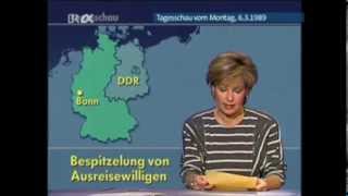 DDR 1989 Bespitzelung und Verurteilung von Ausreisewilligen ARD quotTAGESSCHAUquot vom 0610031989 [upl. by Ahsia877]