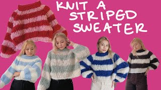 Make the mohair sweater of your dreams  big striped sweater  pattern walkthrough [upl. by Percival124]