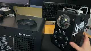 Cheap vs expensive fog machine’s QTX flare 1000 its pros and cons [upl. by Ahsetal542]