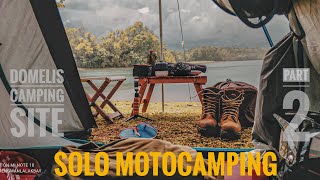 SOLO MOTOCAMPING IN THE RAIN PART 2 DOMELIS CAMPING SITE CALIRAYA LAKE [upl. by Palestine]